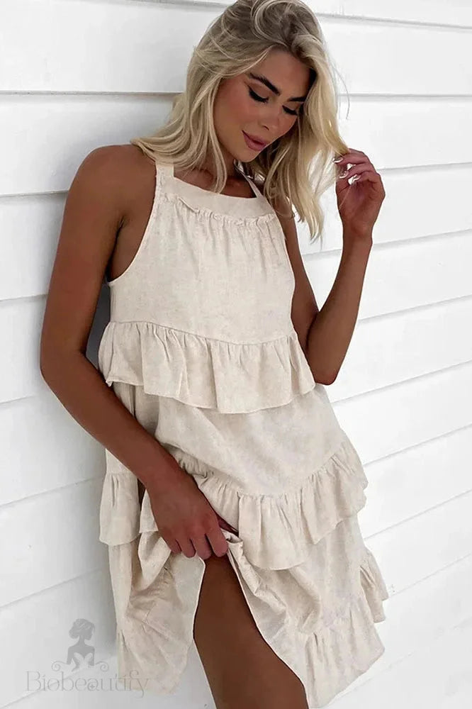 Strappy Sleeveless Mini Dress With High Waist