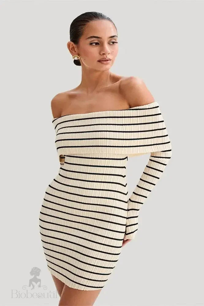 Striped Knit Mini Dress