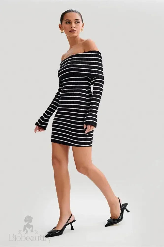 Striped Knit Mini Dress