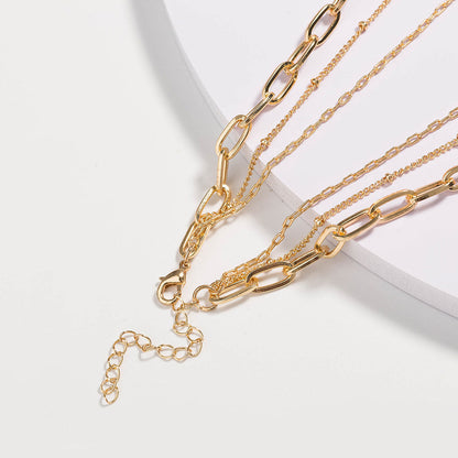 Boho Layered Chain-Link Necklace - Gold