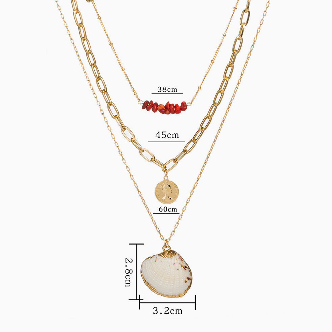 Boho Layered Chain-Link Necklace - Gold