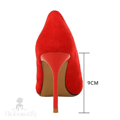 Suede High Heel Pumps - Fashionable Office And Party Shoes