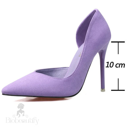 Suede Stiletto Heels For Women - Fashionable Office Shoes