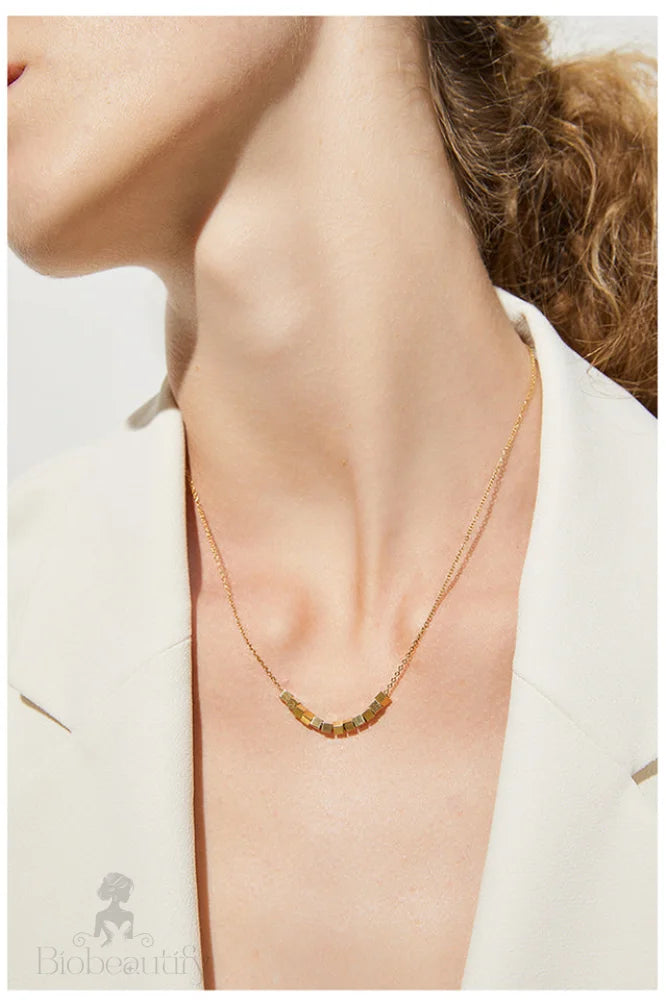 Sugar Cube Necklace In Gold