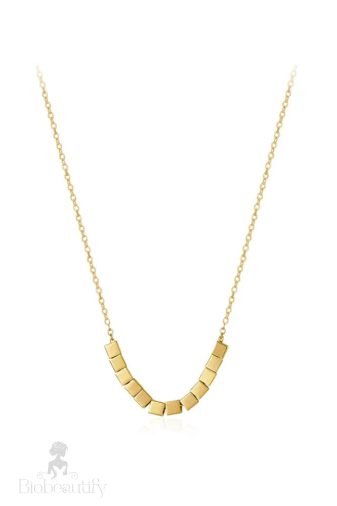 Sugar Cube Necklace In Gold