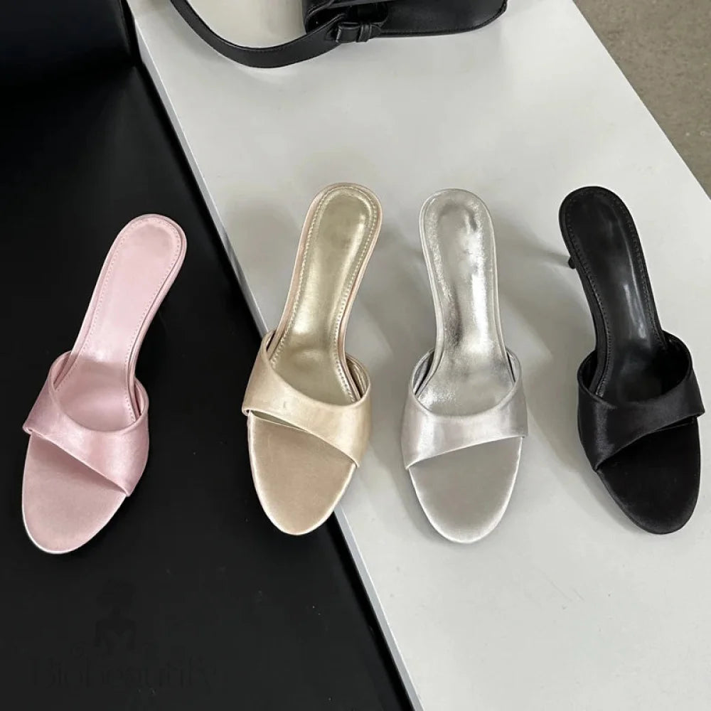 Summer Fashion Woman Slip On Low Heel Party Stripper Slippers