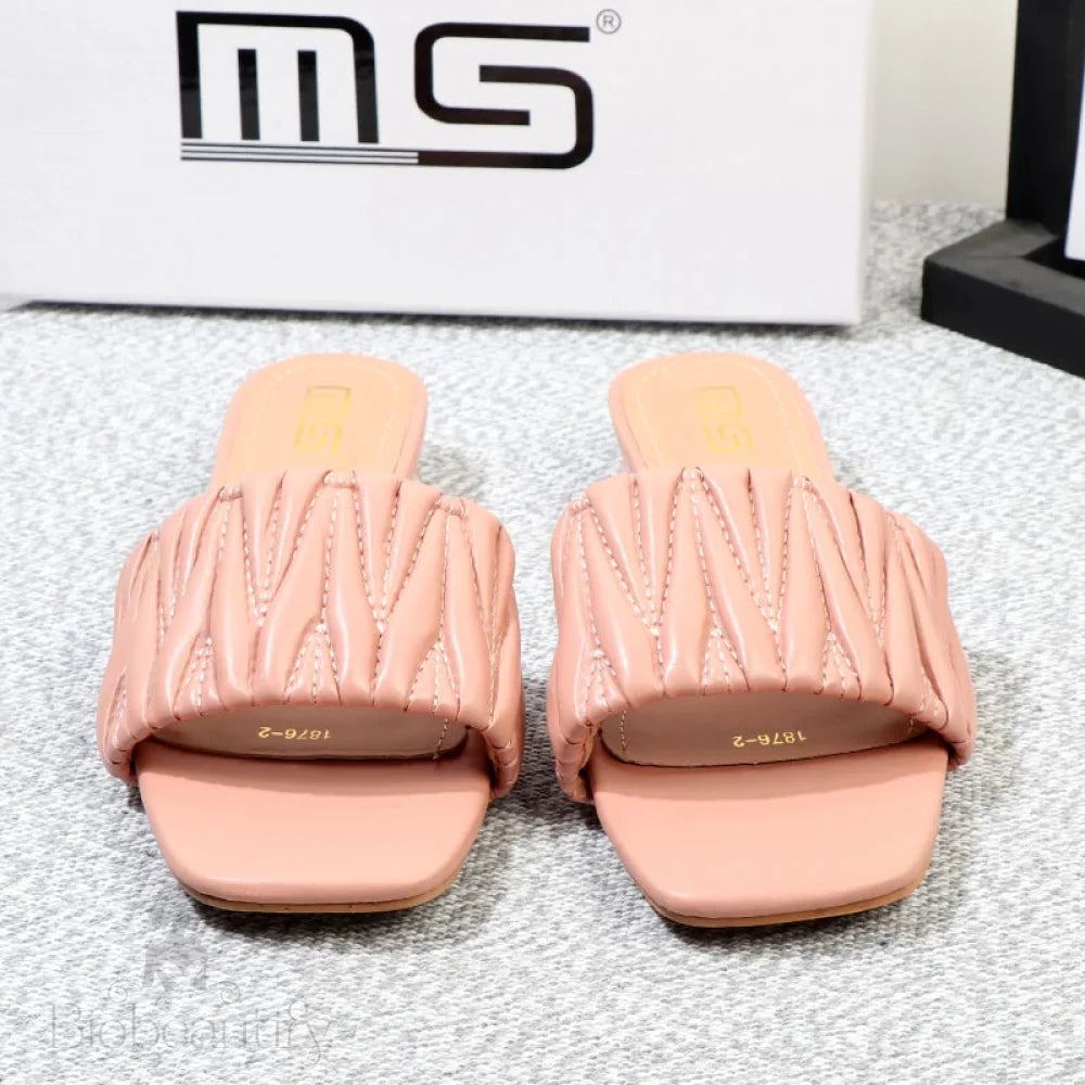 Summer Low-Heeled Fairy Slippers With 3Cm Thick Heel