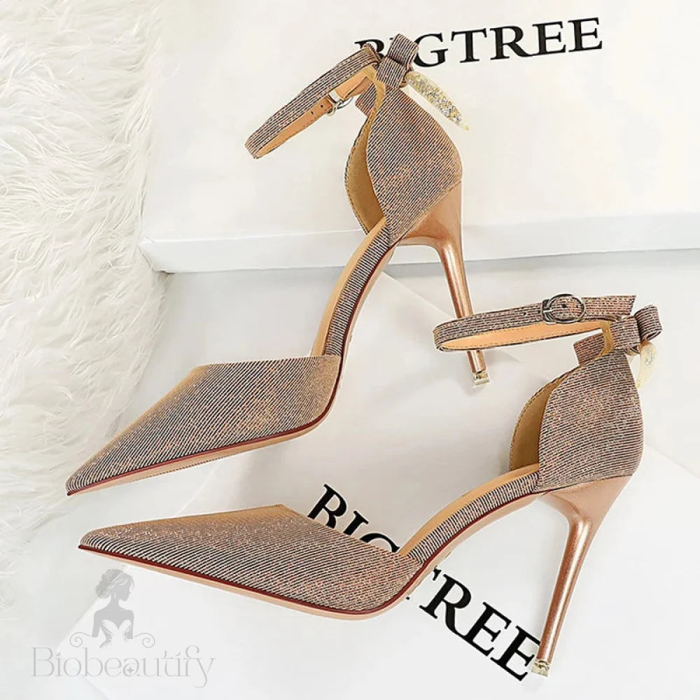 Summer Sequin Cloth High Heel Women Sandals