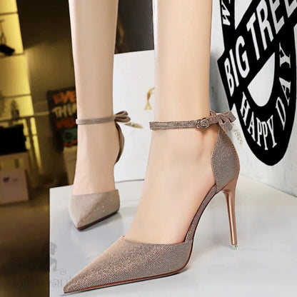 Summer Sequin Cloth High Heel Women Sandals