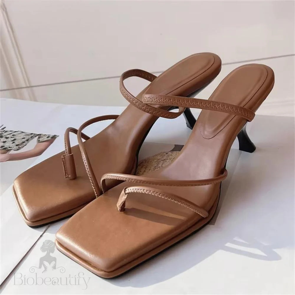 Summer Slipper Low Thin Heel Peep Toe Sandal For Women