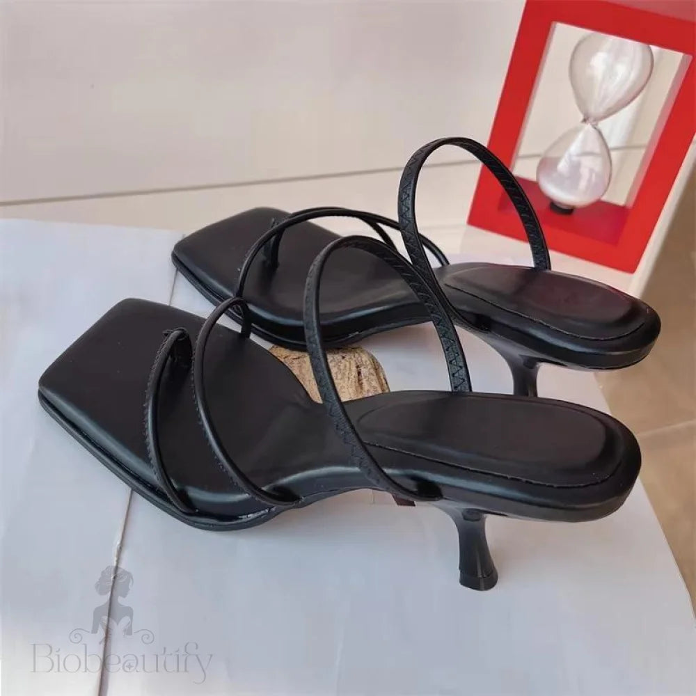 Summer Slipper Low Thin Heel Peep Toe Sandal For Women