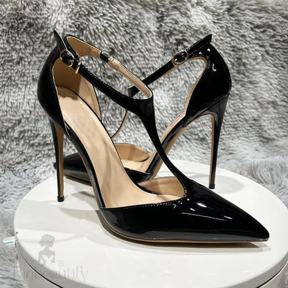 Summer Women T-Strap Pointy Toe High Heel Shoes - For