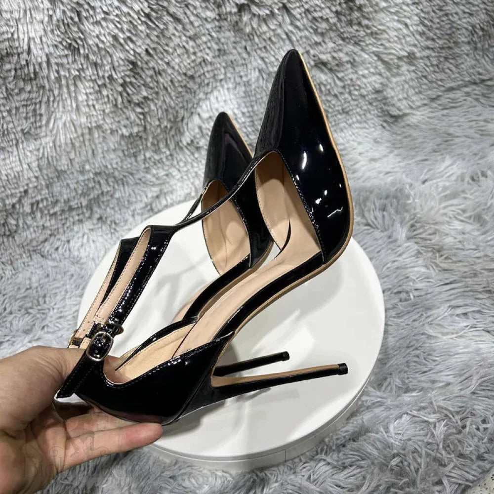 Summer Women T-Strap Pointy Toe High Heel Shoes - For