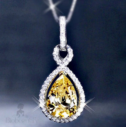 Sunny Yellow Zirconia Bridal Necklace