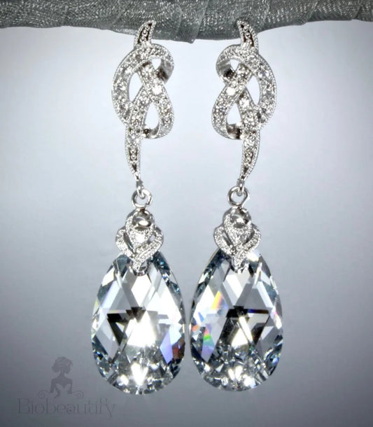 Swarovski Crystal Bridal Earrings - The Knot