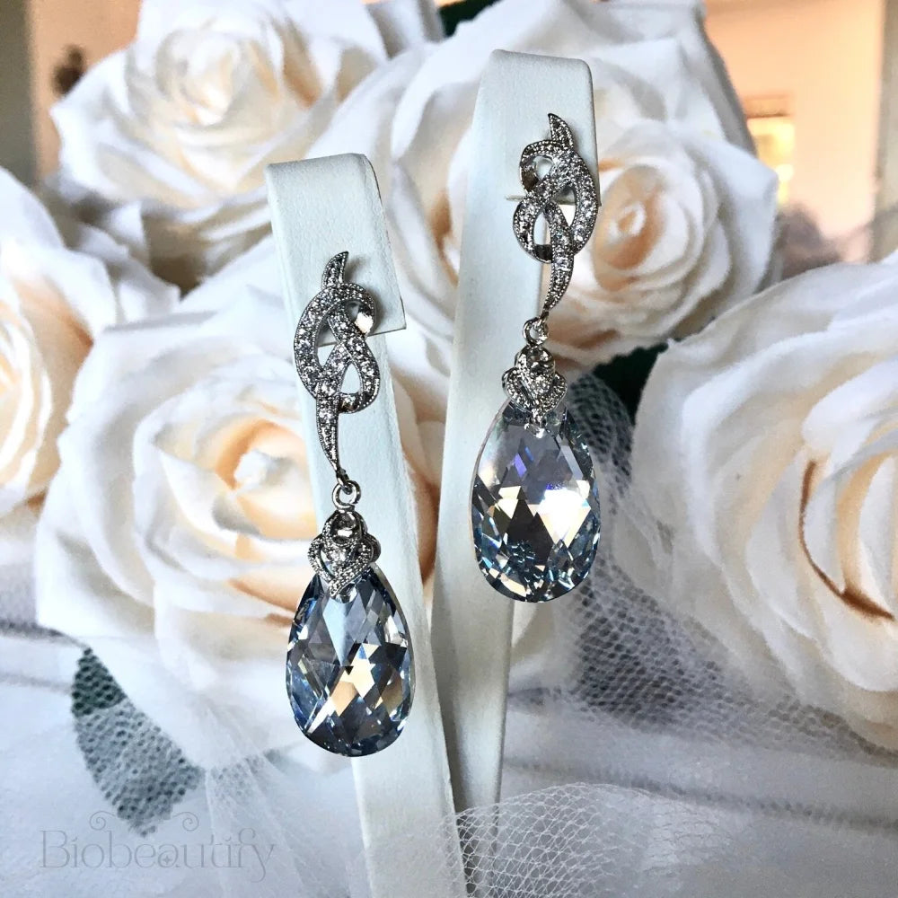 Swarovski Crystal Bridal Earrings - The Knot