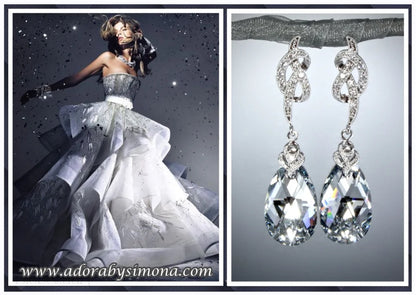 Swarovski Crystal Bridal Earrings - The Knot