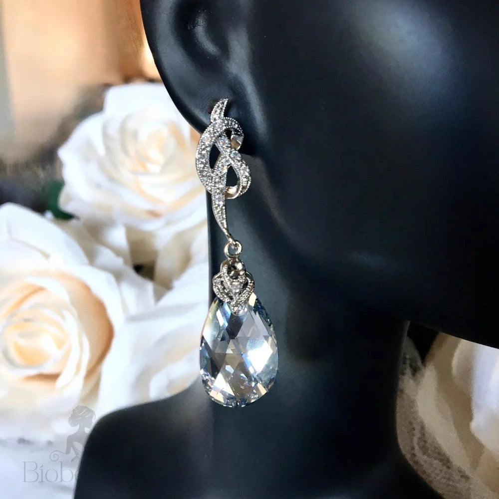 Swarovski Crystal Bridal Earrings - The Knot