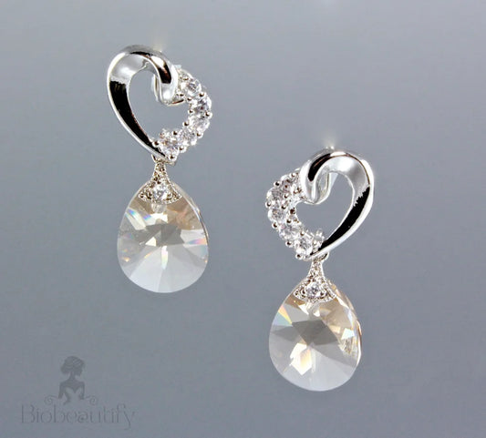 Swarovski Crystal Heart Earrings - Princess