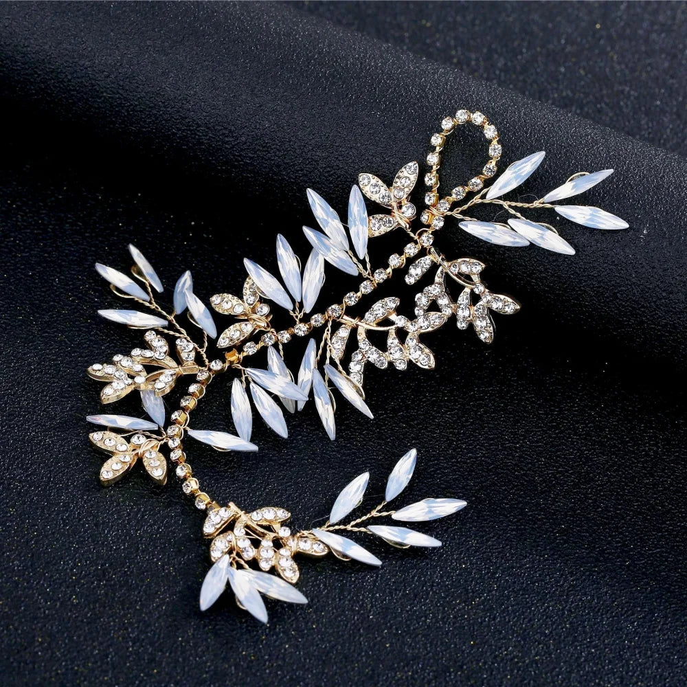 Swarovski Opal Bridal Hair Accessory - Endora Silver And Gold Options Available