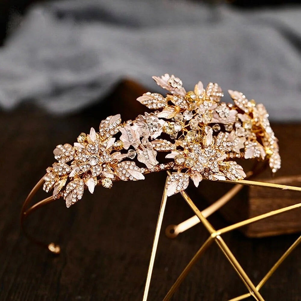 Sybil Gold Crystal Bridal Headpiece