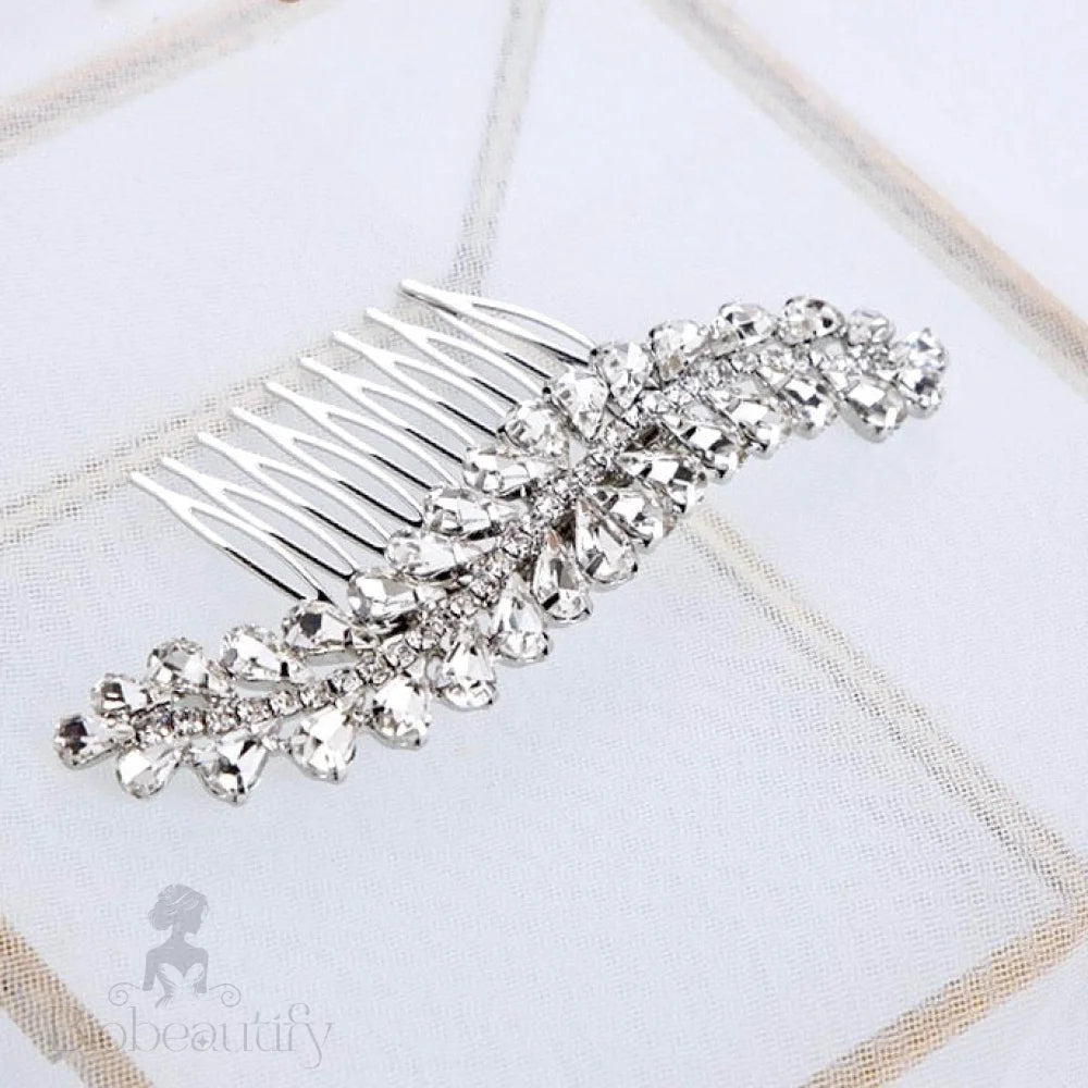 Tamara Silver Crystal Bridal Hair Comb