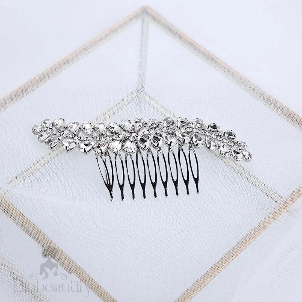 Tamara Silver Crystal Bridal Hair Comb