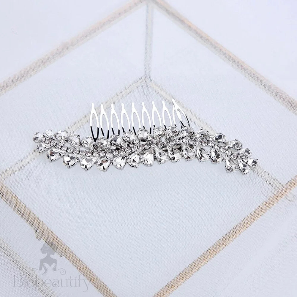 Tamara Silver Crystal Bridal Hair Comb