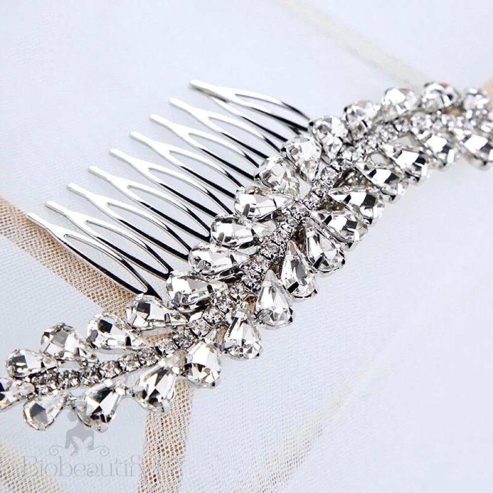 Tamara Silver Crystal Bridal Hair Comb