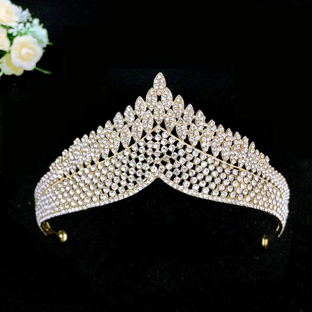 Tangier Crystal Tiara Available In Gold And Silver