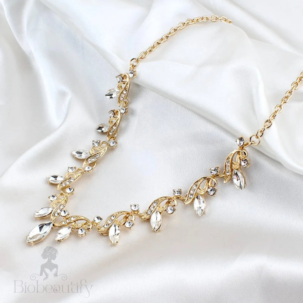 Tangier Rhinestone Bridal Jewelry Set In Gold And Silver