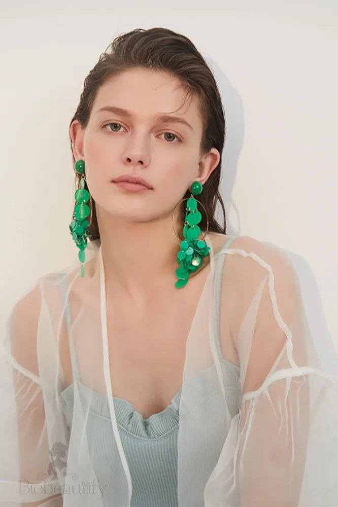 Tassel Earrings With Sequins