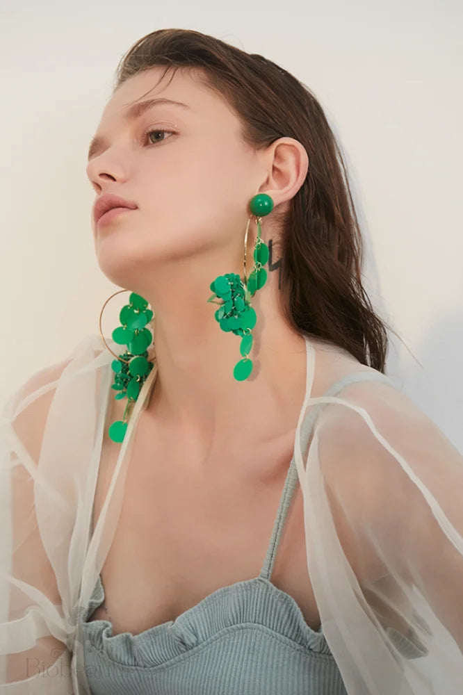 Tassel Earrings With Sequins