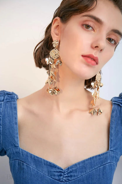 Tassel Long Earrings Gold