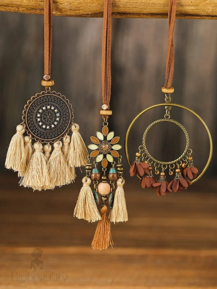 Tassel Trio Necklace Set Bohemian Style