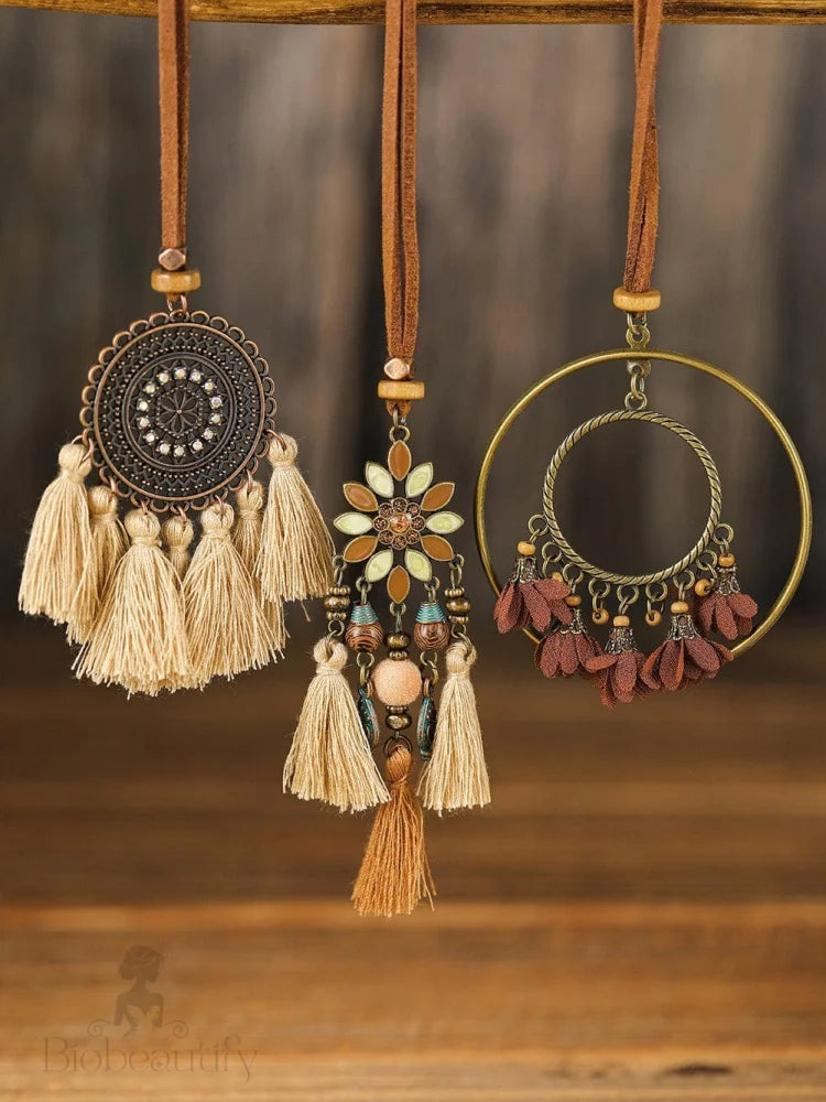 Tassel Trio Necklace Set Bohemian Style