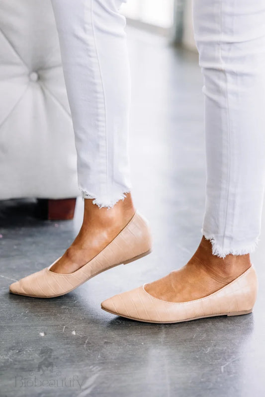 Taupe Brown Reptile Flats 5.5 /