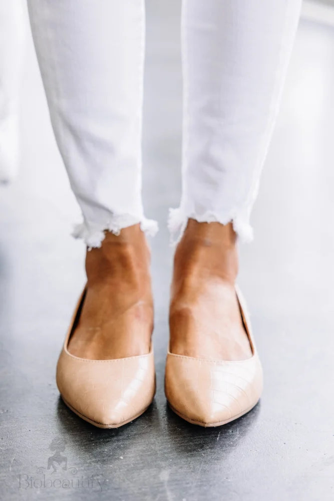 Taupe Brown Reptile Flats 6 /