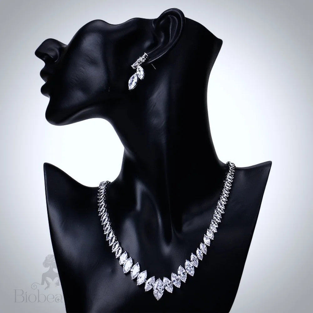 Taylor Silver Zirconia Bridal Jewelry Set