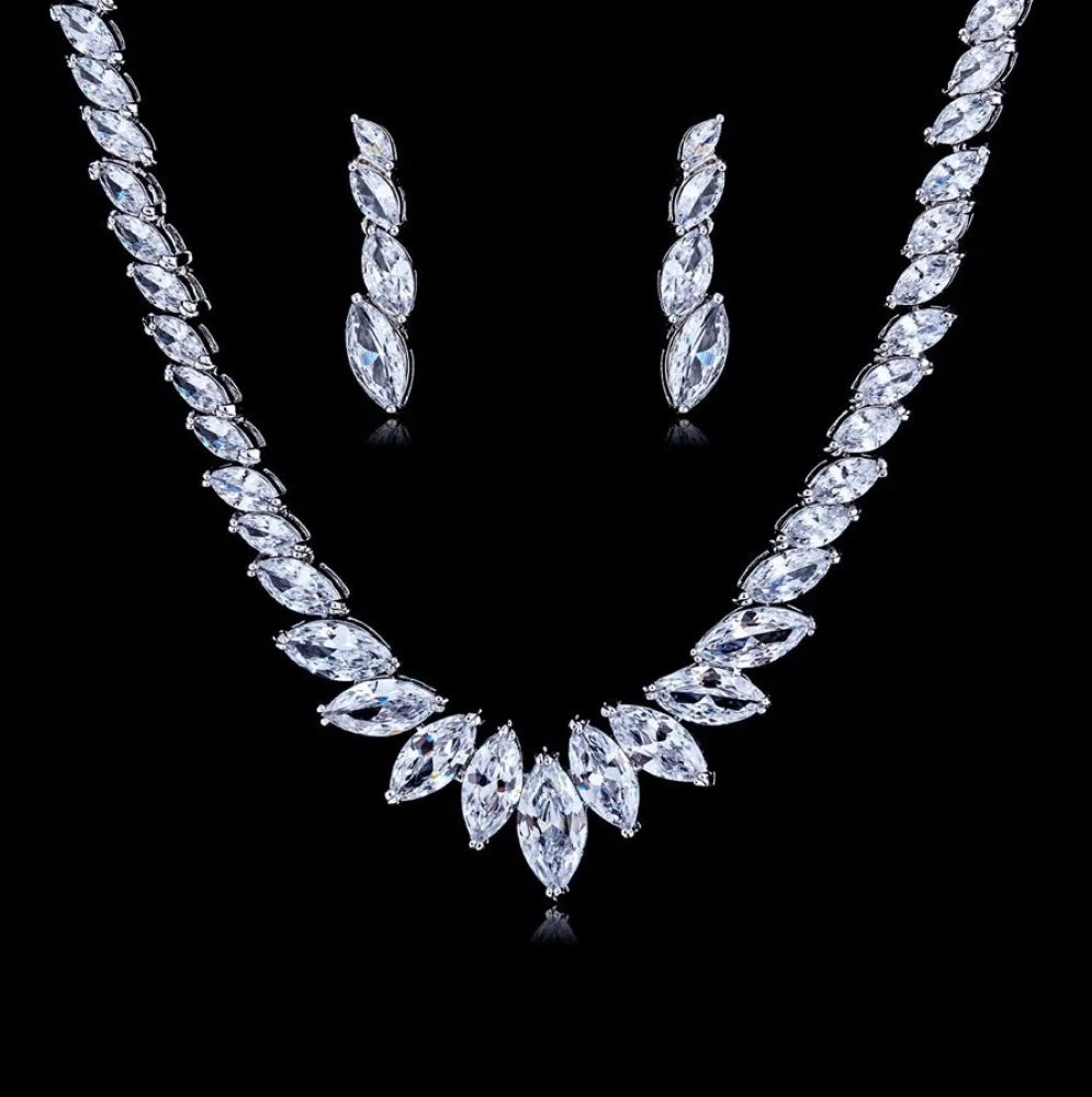 Taylor Silver Zirconia Bridal Jewelry Set