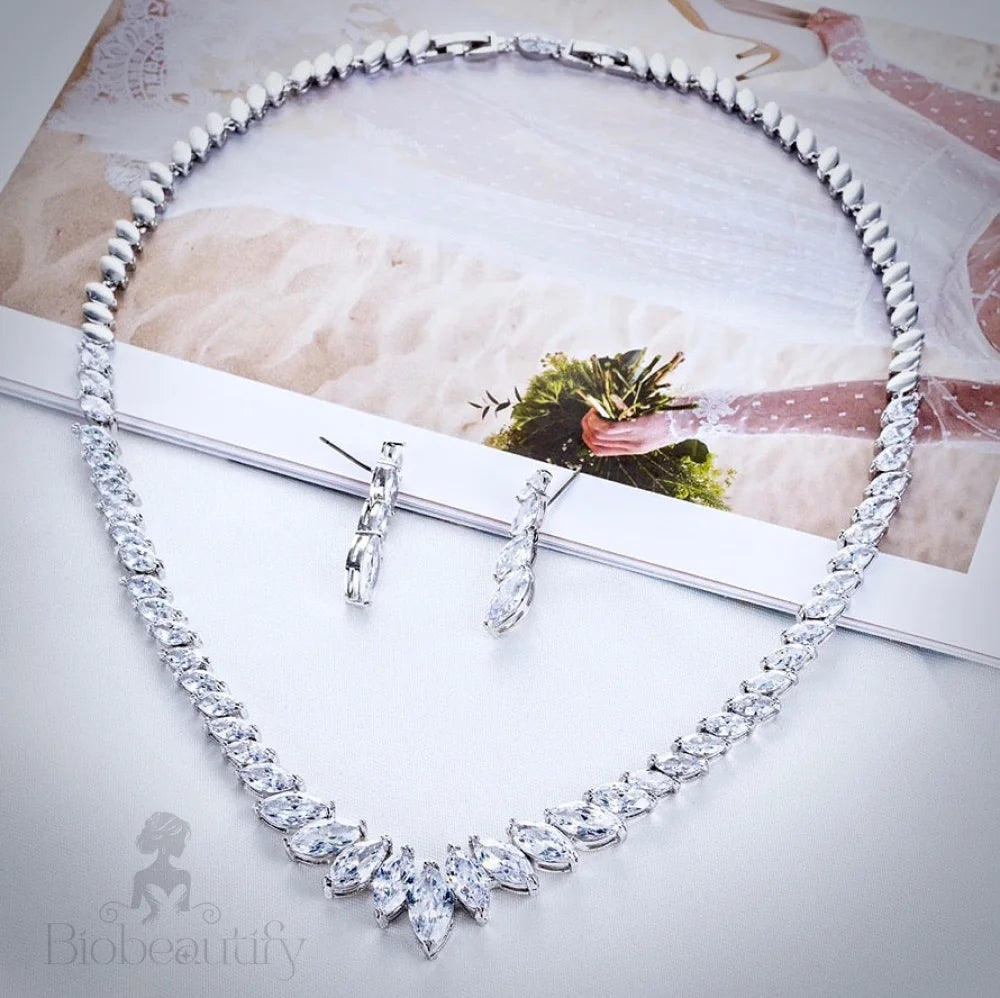 Taylor Silver Zirconia Bridal Jewelry Set