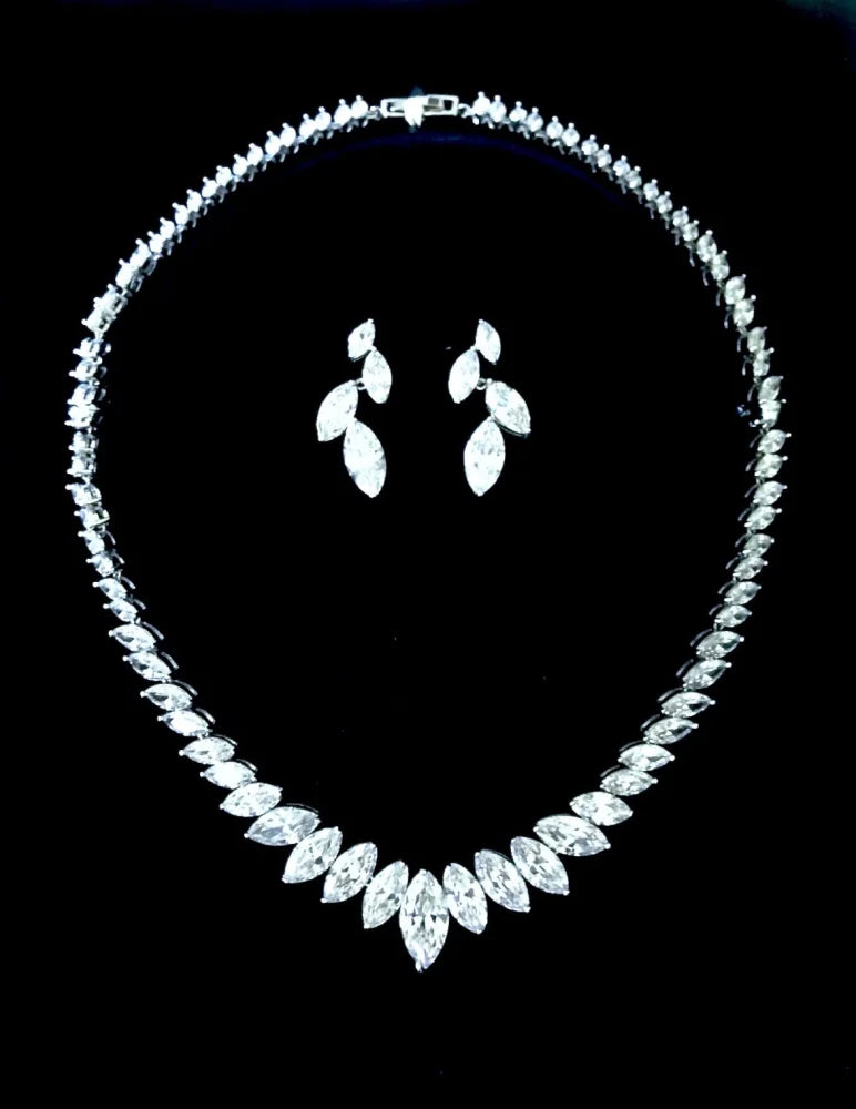 Taylor Silver Zirconia Bridal Jewelry Set