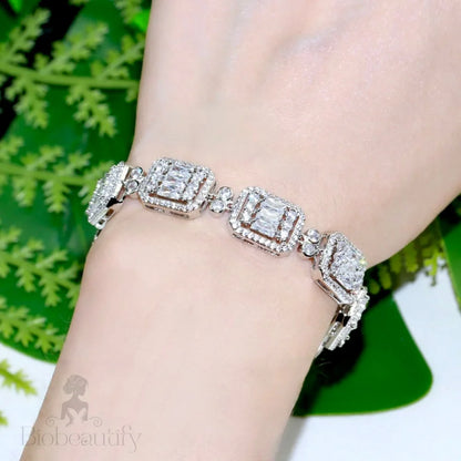 Terrani Geometric Cubic Zirconia Wedding Bracelet