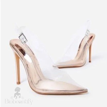 Terry Rose Gold Slingback Heels 10 /