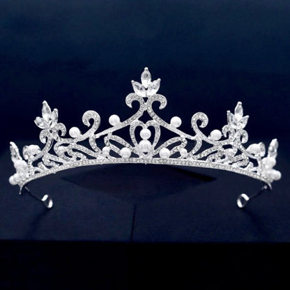 Theia Pearl Crystal Bridal Tiara