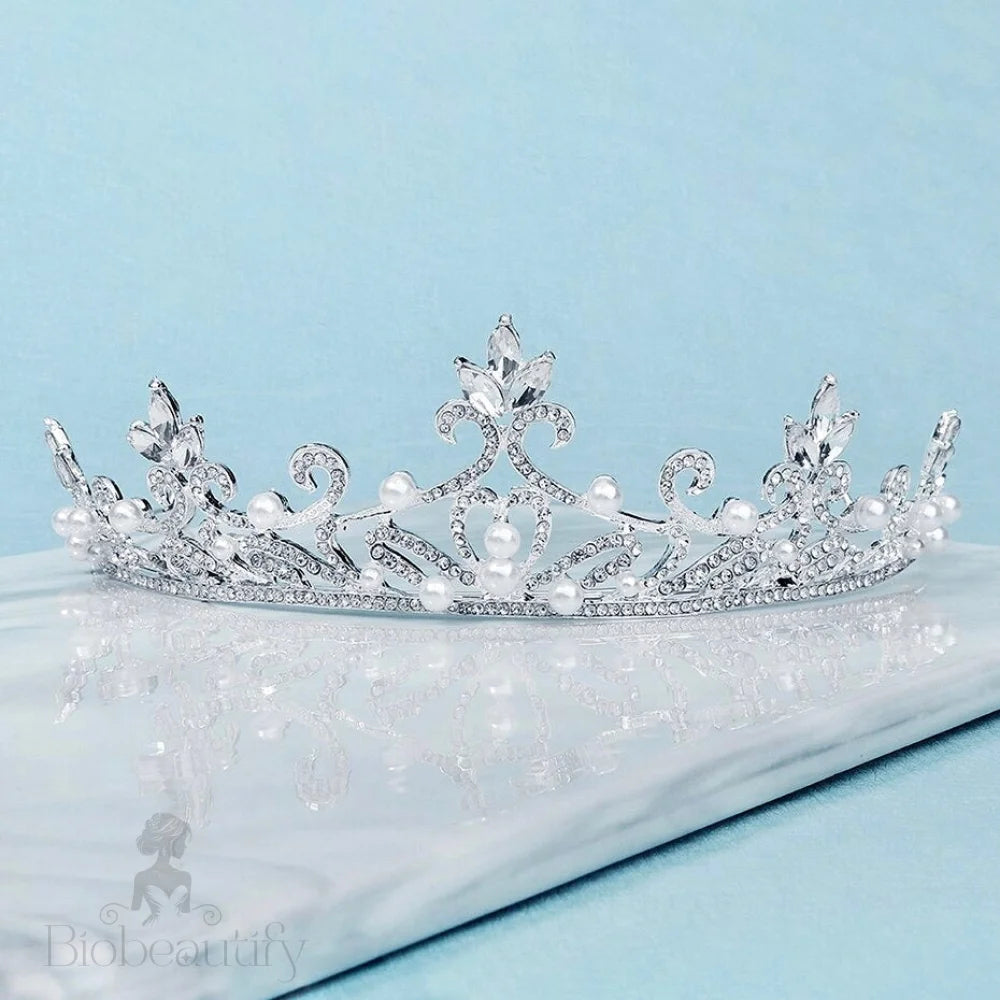 Theia Pearl Crystal Bridal Tiara