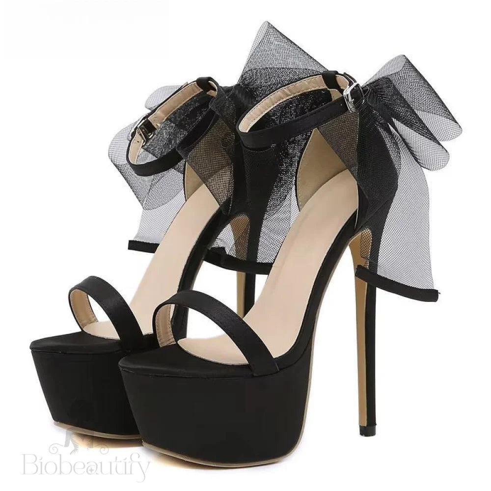 Thin Heels Platform Sandals For Women Black / 35