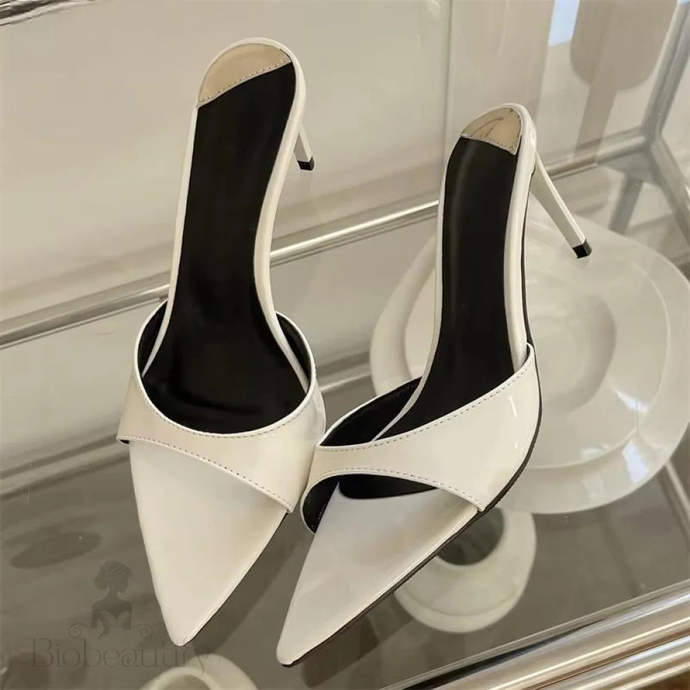 Thin Heels Slipper Women Summer Fashion Pointed Toe Slides Stripper Party Sandal