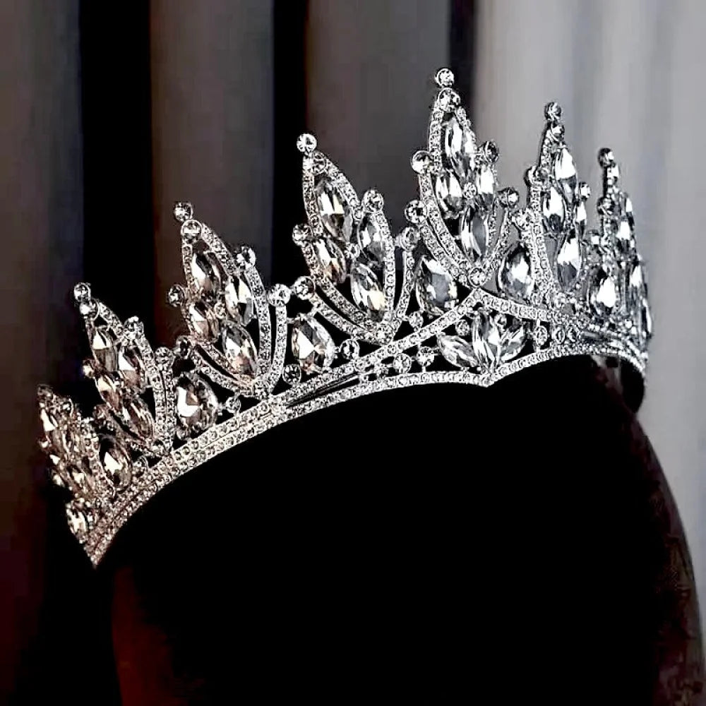 Thyme Silver Rhinestone Wedding Tiara