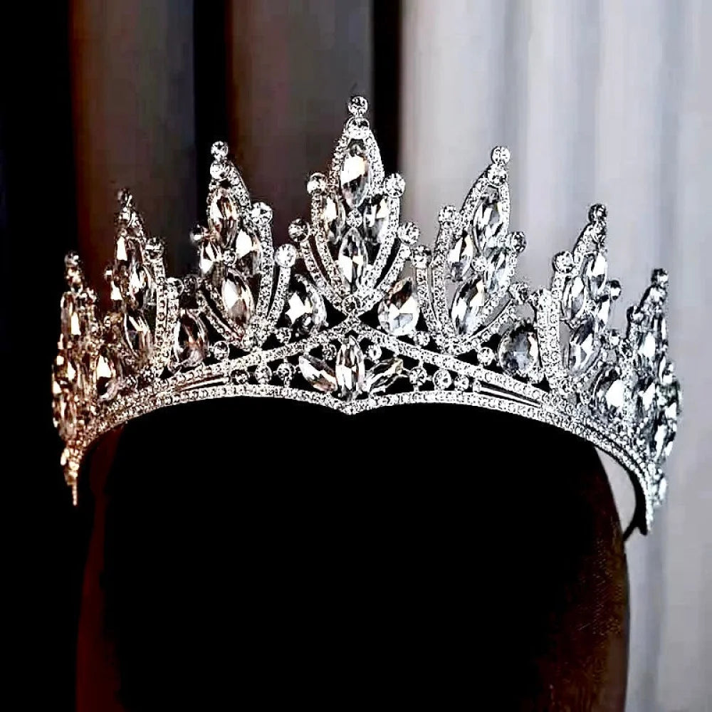 Thyme Silver Rhinestone Wedding Tiara